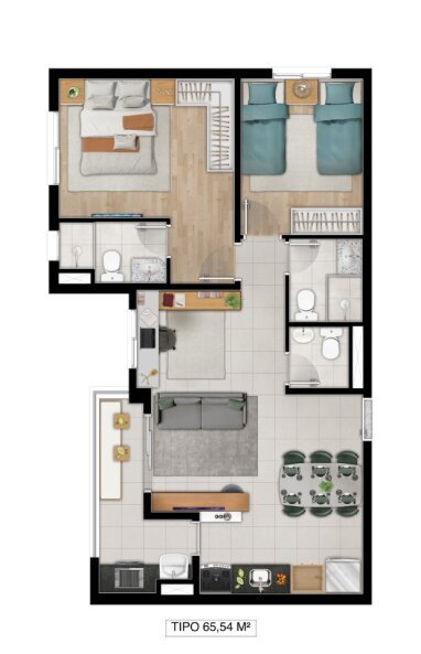 65 m(02 Dorms/Suite + Home)