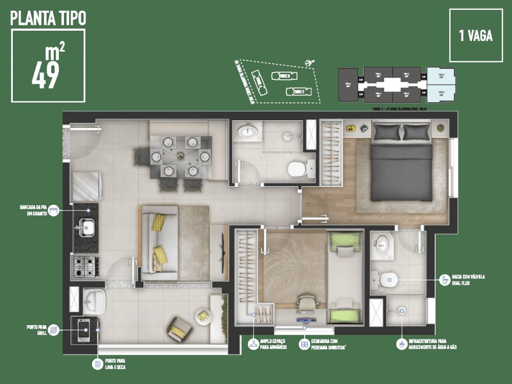 49m (02 DORMS/SUITE)