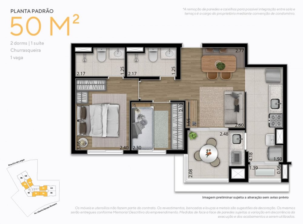 50m 2 dorms/1 Suite